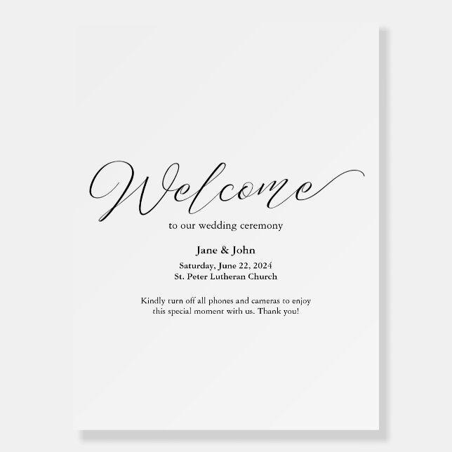 Double-Sided Wedding Welcome & Seating Sign (Back)