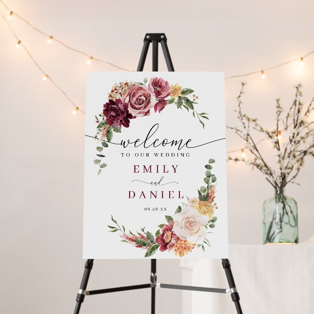 Double Sided Wedding Welcome Sign and Favors Sign (In Situ (Stand))