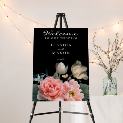 Double Sided Wedding Welcome Sign Romantic Floral
