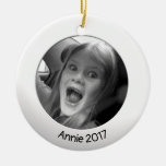 Double Sided White 2 X Custom Photo And Text Ceramic Ornament at Zazzle