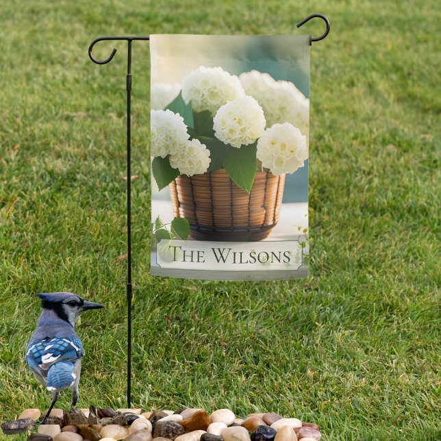  Double Sided White Hydrangeas in Basket  Garden Flag (Creator Uploaded)
