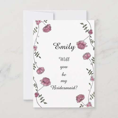 Double sided Will you be my bridesmaid card