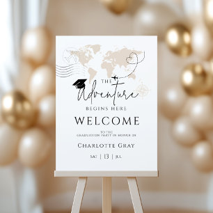 DOUBLE SIDED world map graduation party welcome Foam Board