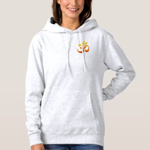 Double Sided Yoga Om Mantra Symbol Gold Sun Womens Hoodie