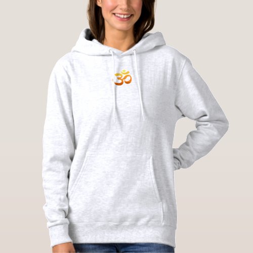Double Sided Yoga Om Mantra Symbol Gold Sun Womens Hoodie