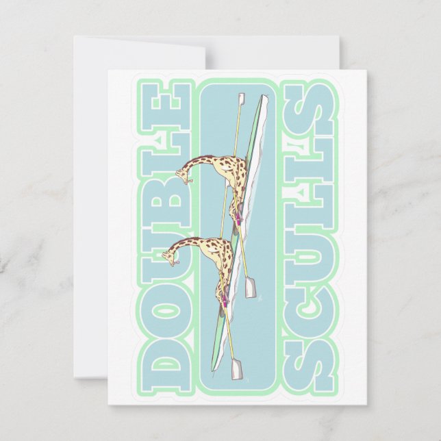 Double skulls rowing note card (Front)