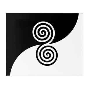 Double Spiral Art in Black & White Acrylic Print