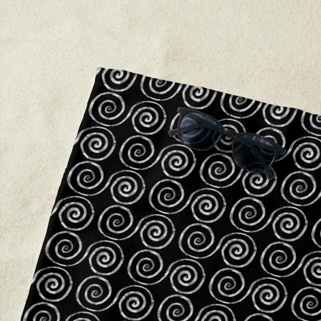 Double Spiral Celtic Pattern Beach Towel (In Situ)