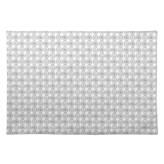 Double Spiral Celtic Pattern Cloth Placemat (Front)