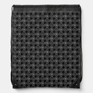 Double Spiral Celtic Pattern Drawstring Bag