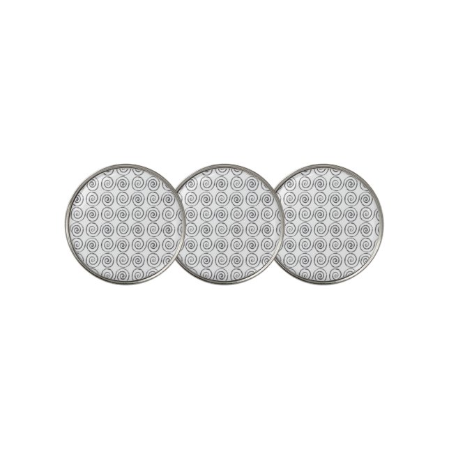 Double Spiral Celtic Pattern Golf Ball Marker (3 Up)