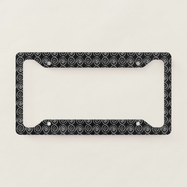 Double Spiral Celtic Pattern License Plate Frame (Front)
