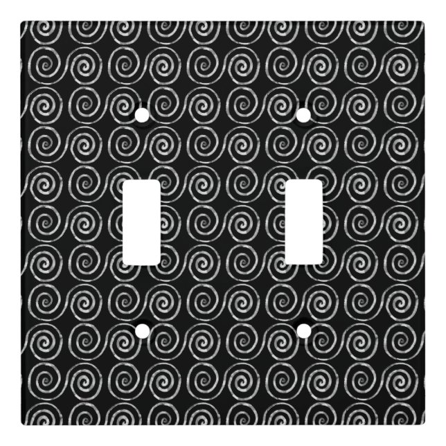 Double Spiral Celtic Pattern Light Switch Cover (Front)