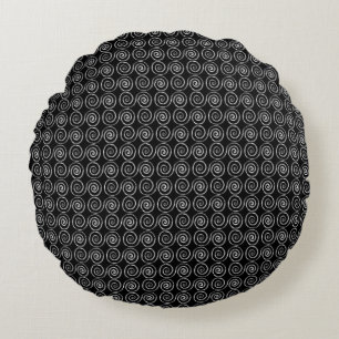 Double Spiral Celtic Pattern Round Pillow