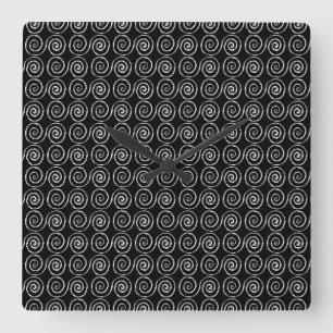 Double Spiral Celtic Pattern Square Wall Clock