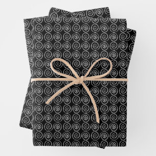 Double Spiral Celtic Pattern Wrapping Paper Sheets