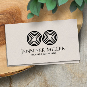 Double Spiral Symbol of Balance - Minimal Black Business Card
