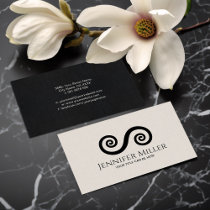 Double Spiral Symbol of Balance - Minimal Black