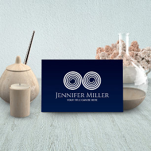 Double Spiral Symbol of Balance - Minimal White Business Card