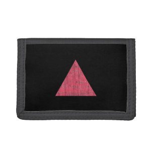 Double Stamped Pink Triangle Trifold Wallet