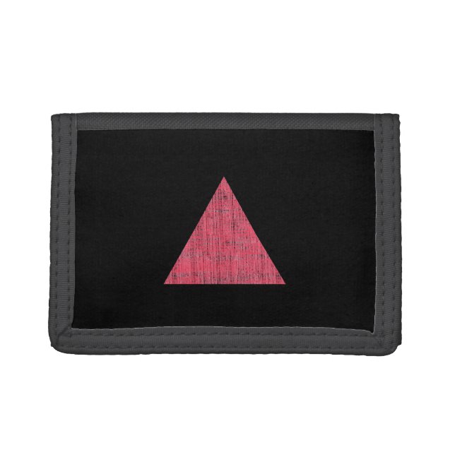Double Stamped Pink Triangle Trifold Wallet (Front)