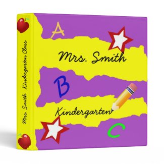 Double Star Purple and Yellow School Binder