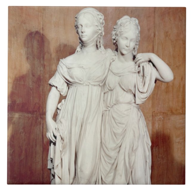 Double statue of the Princesses Louise (1776-1810) Ceramic Tile (Front)