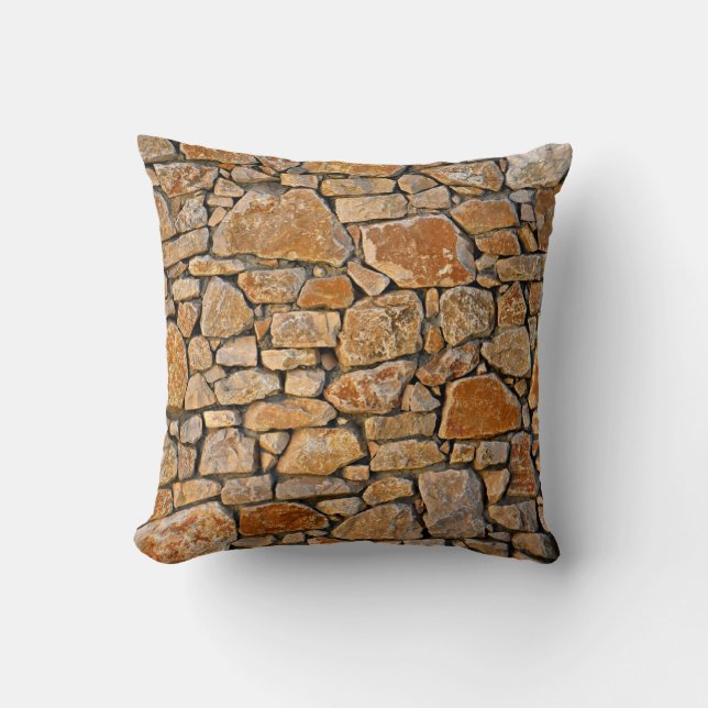 Double Stone Wall Throw Pillow (Front)