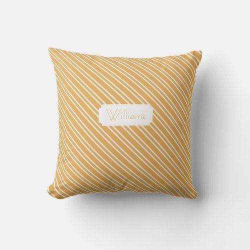 DOUBLE STRIPE MONOGRAM PILLOW ANY COLOR GOLD