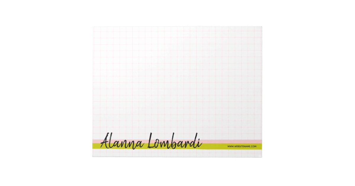 Double Stripe Script Grid Memo Pad | Zazzle