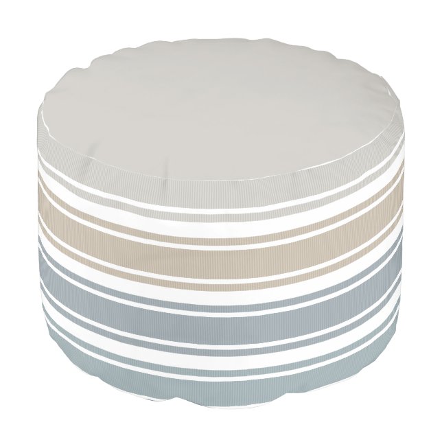 Double Striped Coastal Pouf (Angled Front)