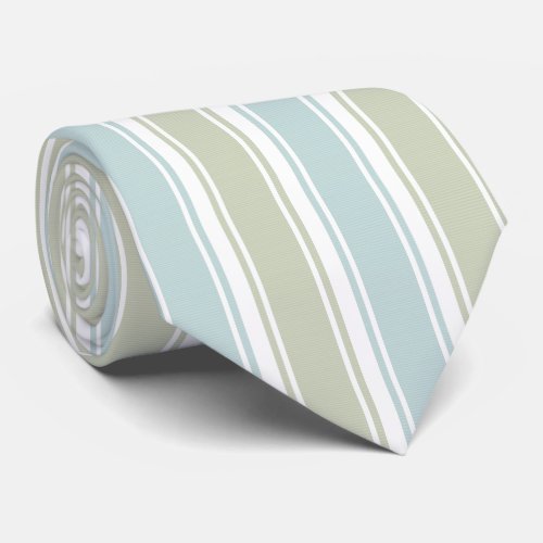 Double Striped Seafoam  Blue Neck Tie