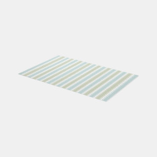 Double Striped Seafoam & Lt. Turquoise Medium Outdoor Rug