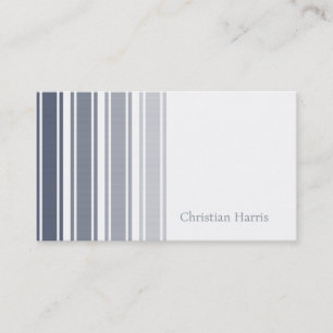 Double Striped Slate Blue Ombre Business Card