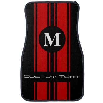 Double Stripes Monogram - Edit To Change Color Car Floor Mat by MuscleCarTees at Zazzle