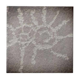 Double Sun - Newspaper Rock Petroglyphs Ceramic Tile