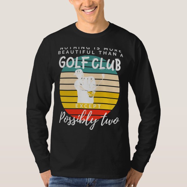 Double Swing Elegance: Golf Club Humor Tee for Ent (Front)