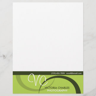 Double Swirl Chartreuse Letterhead