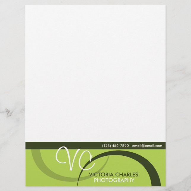 Double Swirl Chartreuse Letterhead (Front)
