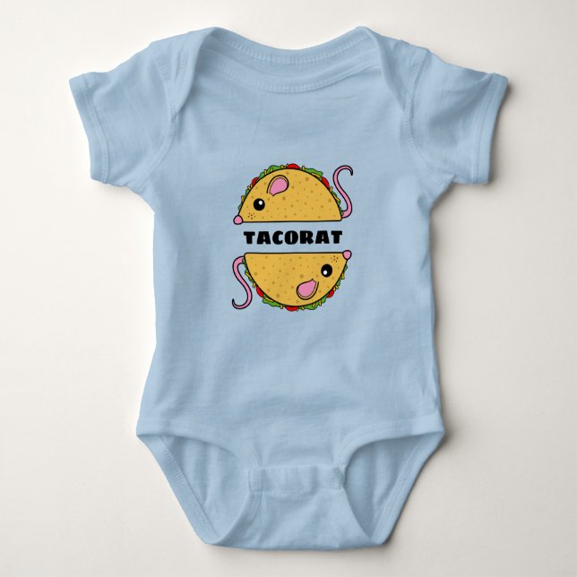 Double Taco Rat Baby Bodysuit (Black Text) (Front)