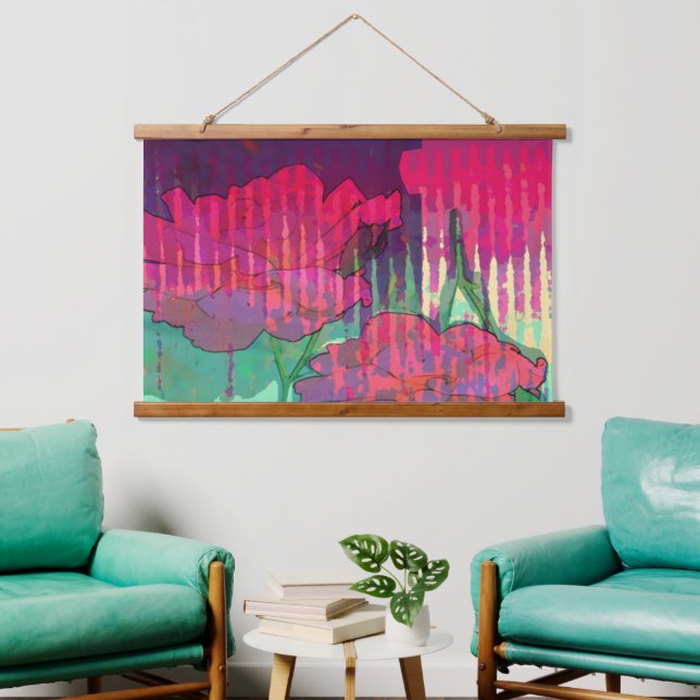 Double Take Rose Abstract Design Hanging Tapestry (Living Room)