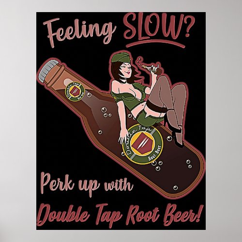 Double Tap Root Beer Pin Up TShirt Poster