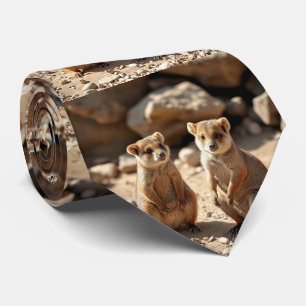 "Double the Cuteness: Aussie Quokka Twins" Neck Tie