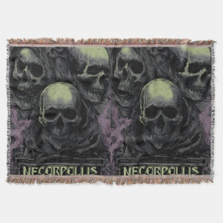 Double the darkness with this striking dual skull throw blanket