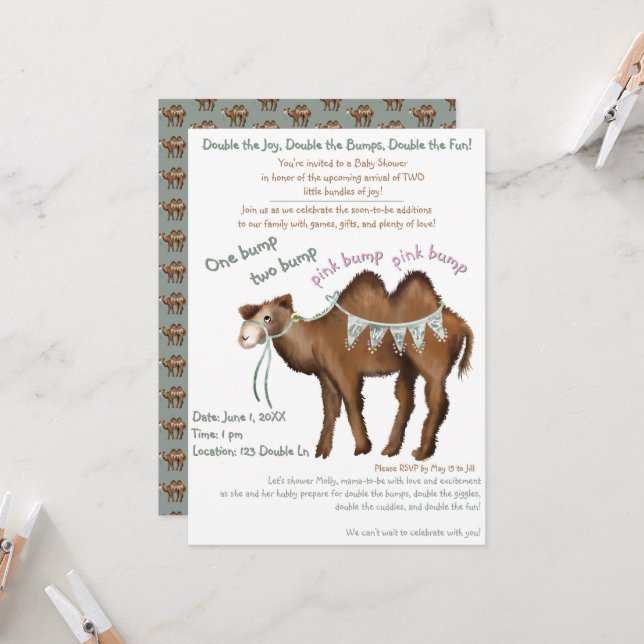 Double the Joy, Double the Love Invitation (Front/Back In Situ)