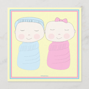 Double the Joy! Twin Boy Girl Shower Invitation