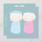 Double the Joy!  Twin Boy Girl Shower Invitation (Front/Back)