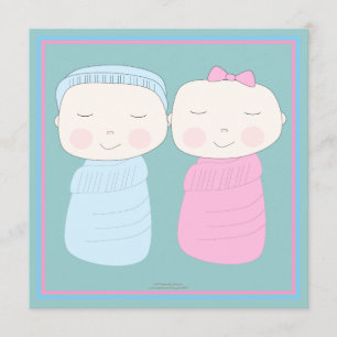 Double the Joy! Twin Boy Girl Shower Invitation