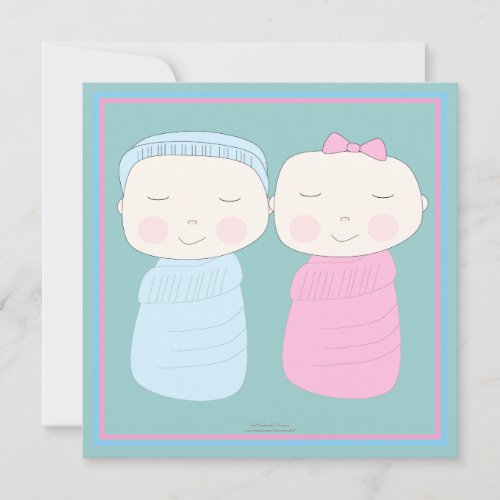 Double the Joy!  Twin Boy Girl Shower Invitation