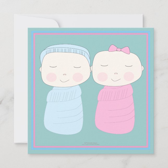 Double the Joy!  Twin Boy Girl Shower Invitation (Front)